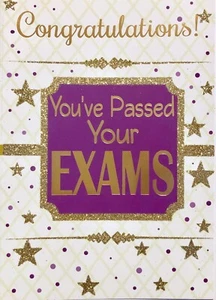 Glückwunschkarte zur bestandenen Prüfung, Sterne Thema, nagelneu - Bild 1 von 1