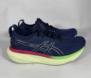 Asics Gel-Nimbus 25 Shoes Women Sz 10 Indigo Blue Pure Silver Road Race Running - Imagen 1 de 8