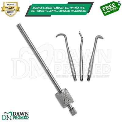 DAWNPROMED Morrel Crown Remover Set with 3 Tips Orthodontic Dental Surgical Instruments