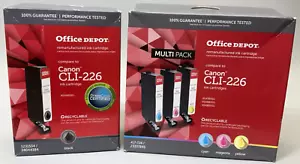 Set of Office Depot Ink for Canon CLI-226 Black, Cyan, Magenta, Yellow - Picture 1 of 5