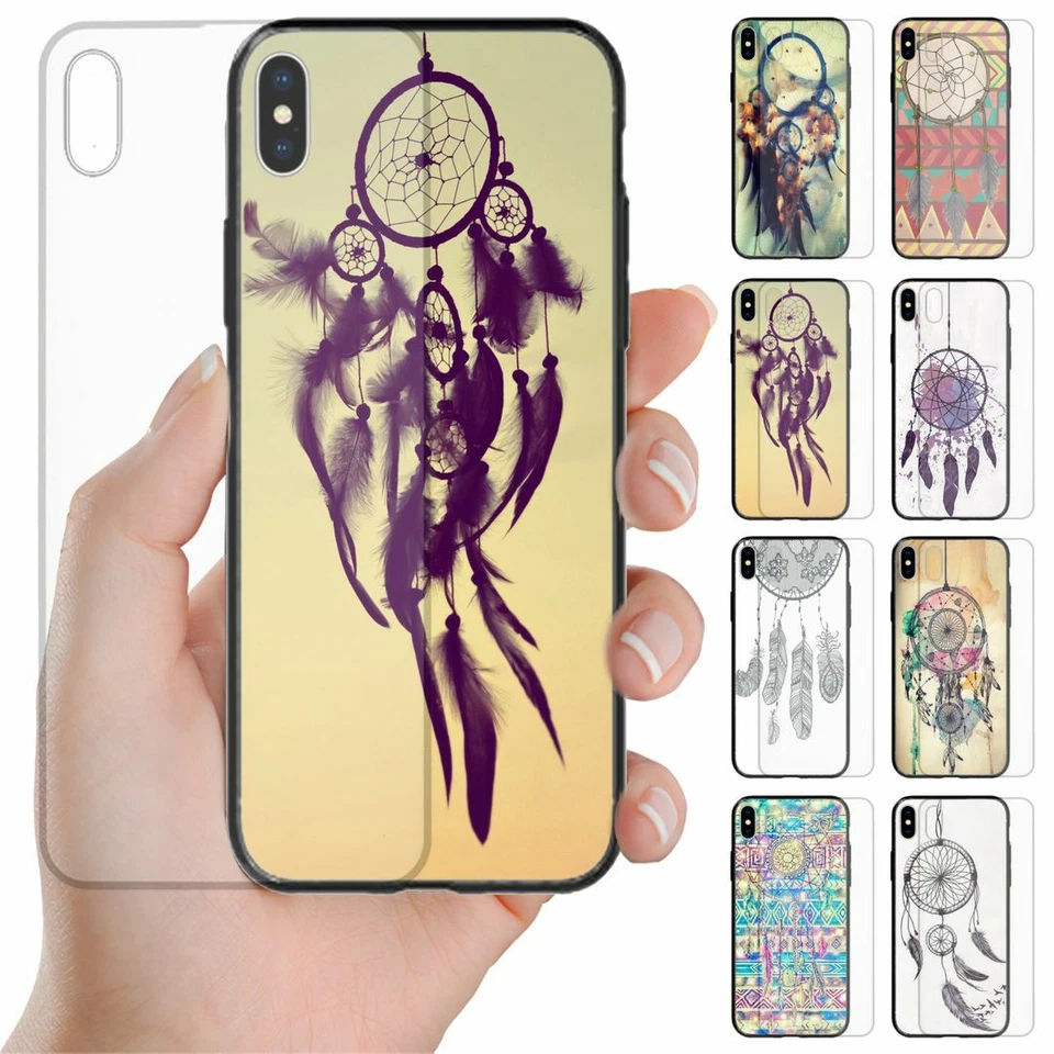 Funda trasera de vidrio templado con estampado de tema Dream Catcher para Huawei Phone Series Foto 1 de 1