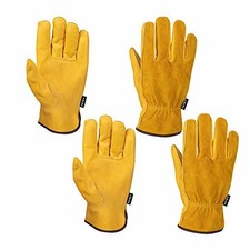 2 Pairs Garden Work Gloves Thorn Proof, Safety Protective Leather