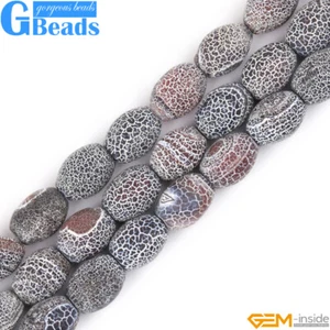 Rondelle Matte Stone Natural Red Agate Beads Snake Skin Texture Semi Precious - Picture 1 of 47