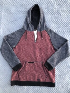 Outpost Makers Sweater Hoodie Men's L Pullover Burgundy And Gray Long Sleeve - Picture 1 of 13