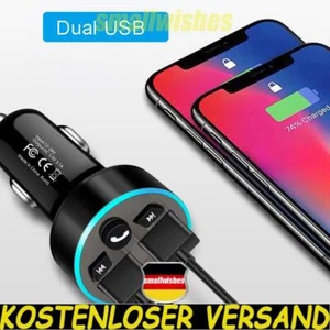 FM Transmitter Auto Bluetooth Kfz Radio Adapter mit Dual USB Ladegerät für Handy - Bild 1 von 18