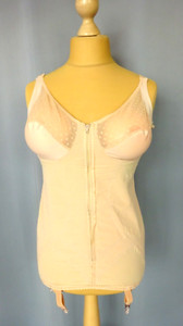 Combiné Gaine Porte-jarretelles Vintage Triumph - Bas Nylon - Taille 110B - Couleur Beige - Style Burlesque - Bon état