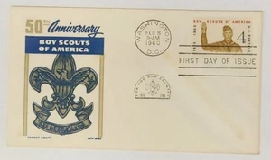 1960 First Day Of Issue 4 Cent Stamp 50th Boy Scouts Anniversary - Picture 1 of 2