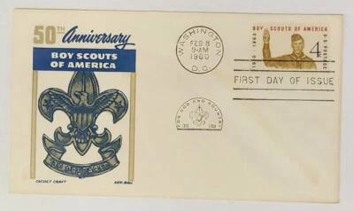 1960 First Day Of Issue 4 Cent Stamp 50th Boy Scouts Anniversary - Image 1 of 2