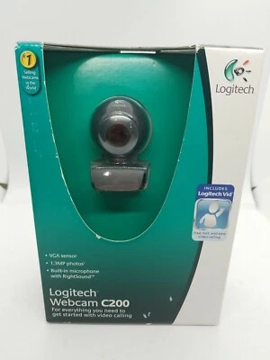 Logitech Webcam C200 W/ Built In Microphone & Logitech Vid Brand New - Image 1 of 4