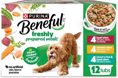 Paquete de variedad de alimentos húmedos para perros Purina Beneful Gravy, estofado de comidas preparadas (12) 10 OZ Foto 1 de 4