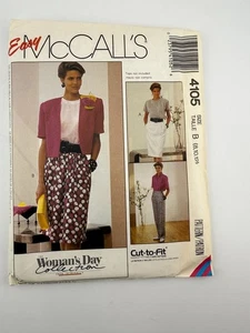 4105 Vtg McCall's Sewing Pattern Misses Easy Skirt Pants Women's Day 12-14 Cut - Picture 1 of 2