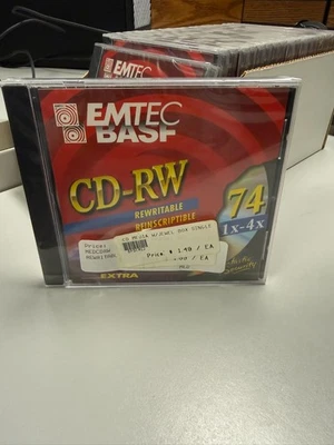 NEW OLD STOCK EMTEC BASF CD-RW 650MB 74min Rewritable Discs Sealed - Image 1 of 2
