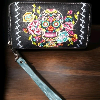 P&G Collection Sugar Skull Clutch NWT - Image 1 of 4