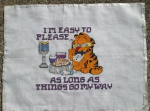 Completo Garfield I'm Easy to Please punto croce senza cornice 9"x12" ago art - Foto 1 di 4