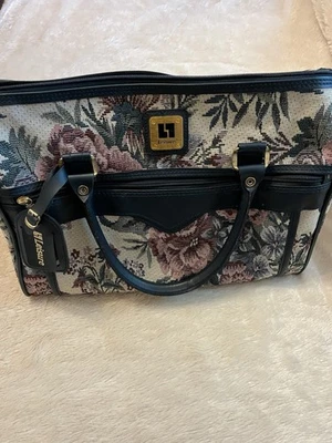 Tapiz de equipaje de ocio vintage floral bolsa de transporte con correa para el hombro Foto 1 de 4