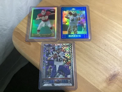 Tom Brady, Drew Brees, Tony Gonzalez ¡Todas las tarjetas refractor! 1999, 2007, 2015 👍  Foto 1 de 4