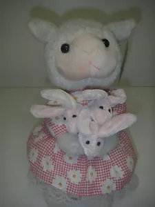 PLUSH Stuffed Toy Sitting Mother Lamb Sheep & babies Carousel Softoys 12" w/Tags - Picture 1 of 6