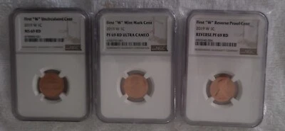 2019 W Lincoln Shield Cent 3 Coin Set. NGC Holders all 69 graded - Image 1 of 3