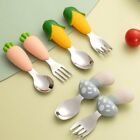 Cutlery Child Food Feeding Stainless Steel Baby Silicone Spoon  Baby