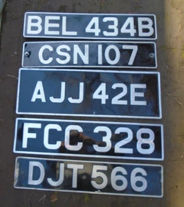 OLD PRESSED ALUMINIUM CAR  NUMBER PLATES        GARAGE DISPLAY / MAN CAVE - Picture 1 of 6