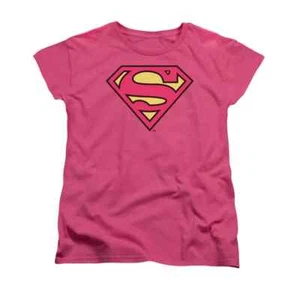 Superman Supergirl Classic Logo Licensed Women's T-Shirt - Picture 1 of 2