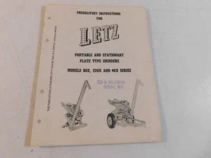 1950s LETZ PORTABLE & STATIONARY PLATE TYPE GRINDERS MODELS 80X 220X BROCHURE - Picture 1 of 7