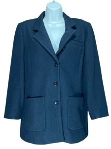Women’s 10 Newport News Black Wool Single Breasted Notched Lapel Blazer - Picture 1 of 5