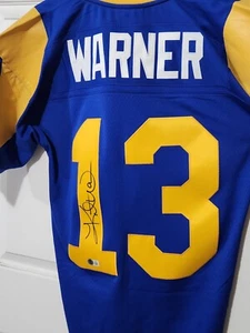 Kurt Warner Los Angeles Rams Signed Mitchell &  Ness Authentic stiched Jersey - Picture 1 of 9