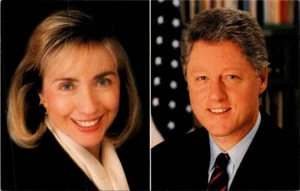 Postal del presidente Bill Clinton y Hillary Clinton - Imagen 1 de 2
