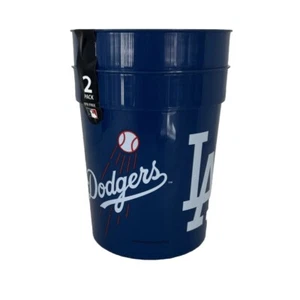 LA Dodgers Official Souvenir Cup 24 Oz 2 Pack Plastic Logo MLB Beer Soda No BPA - Picture 1 of 7
