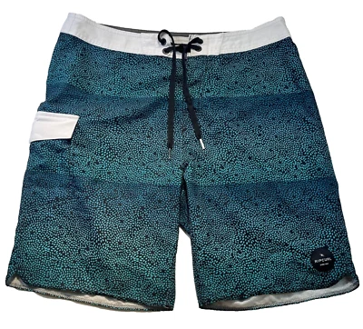 Rip Curl Board Shorts Blue Green Floral Tropical Print Swim Trunks 32 - Image 1 of 4