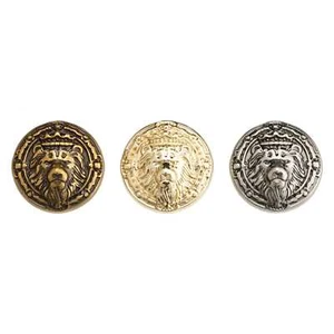 5pcs Lion Head Metal Button, Royal Style for Coats and Blazers Sewing DIY Crafts - Picture 1 of 6