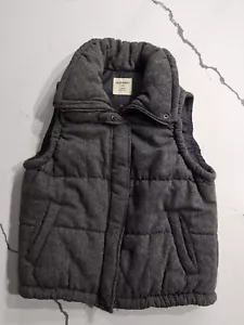 Old Navy Womens Large Puffer Vest Jacket Black Zipper Front with Snaps Quilted - Picture 1 of 10