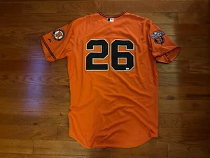 2011 GIANTS MARK GARDNER GAME USED WORN ORANGE JERSEY 48 HOLO WS PATCH - Picture 1 of 4