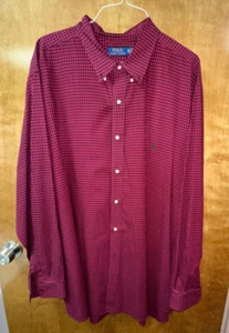 Polo Ralph Lauren   3XB/TG/ Red & Black Check Long Sleeve Shirt - Picture 1 of 3