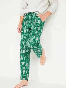 Nuevo con etiquetas Pantalones Pijama Antiguo Azul Marino Verde Navidad Pino Franela Salón Hombres M XXL - Imagen 1 de 2