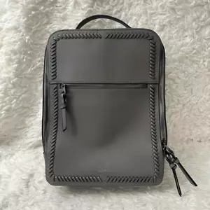 Calpak Kaya Faux Leather Backpack in Gray - zip Around Tech Organizer Bag - Picture 1 of 8