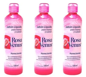 3 Pack Jabon Líquido Humectante ROSA VENUS Liquid Soap Body Wash 16.9 Oz - Picture 1 of 1