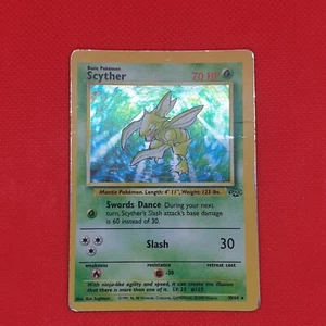 ERROR Scyther 10/64 Jungle Rare Holo WOTC Pokemon Card Offset Missprint Error - Picture 1 of 4