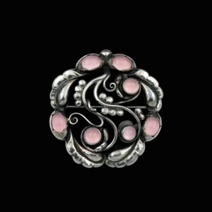 Georg Jensen. Sterling Silver Brooch with Rose Quartz #159. - Picture 1 of 4