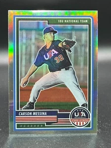2023 USA Stars & Stripes CARSON MESSINA #10 Silver Holo Prizm Free Shipping - Picture 1 of 2