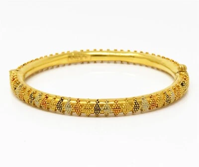 Brazalete Brazalete Interior 7" NYJEWEL Oro Amarillo 22k Indias Orientales 6mm Ancho Foto 1 de 4