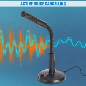 Computer Mini Condenser Microphone USB Stand Recording Mic For PC Desktop Laptop - Picture 1 of 13
