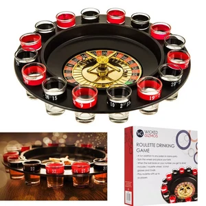 Casino Party Glasses Drinking Game Spin & Shot Drink Roulette Wheel Adults 18+ - Picture 1 of 9