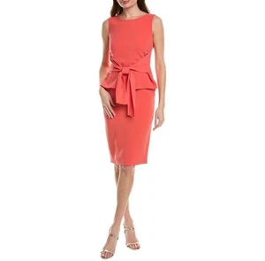 Lafayette 148 Kleid L/XL korallenrosa Regalkleid mit Bindebändern, knielang - Bild 1 von 9
