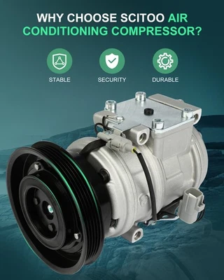 A/C Compressor 1997-2001 For Toyota Celica For Solara 10PA17C 57398 2.0 2.2.5L - Image 1 of 4