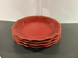 Pioneer Woman "Paige" Red Salad  Plates 8” New - Set of 4 - Picture 1 of 2