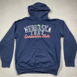 Nebraska Cornhusker State Hoodie Erwachsene mittelblau Pullover Sweatshirt FLECK - Bild 1 von 10