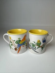 Rare Vintage Potpourri Press Macaw Parrot Tropical Birds Coffee Mug Cup 1989 - Picture 1 of 7