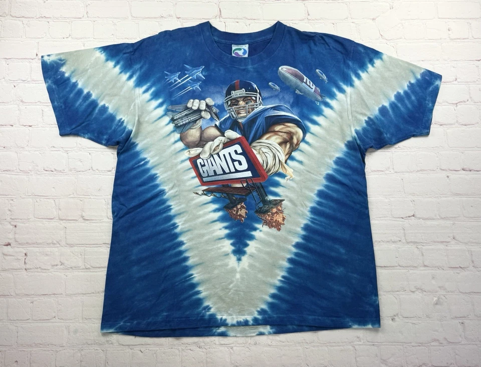 Camiseta Tie-Dye Azul Líquido Vintage NFL New York Giants Talla Grande Foto 1 de 4